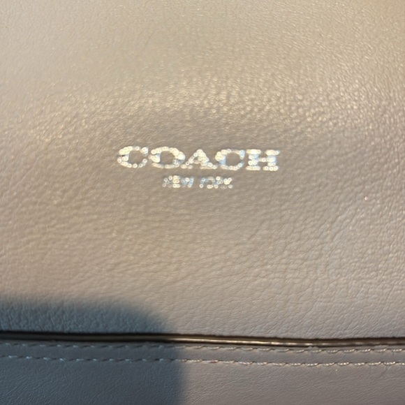 Coach Bleecker  mini Riley Satchel Crossbody bag  leather  gray/taupe excellent - Picture 12 of 17